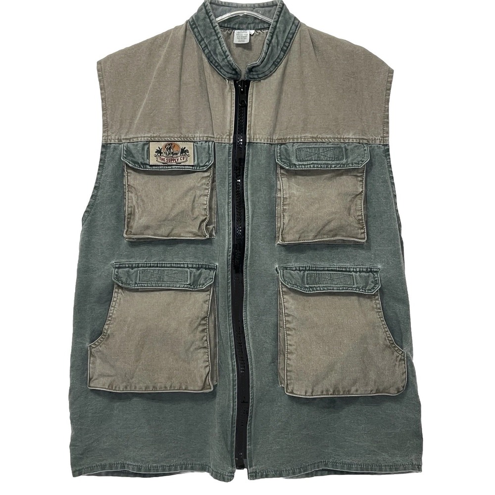 The Supply Company Vtg. Safari Fishing Hunt Utility Cargo Vest Multi Pocket 2XL